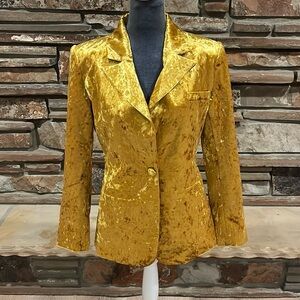 AKIRA Gold Crushed Velvet Blazer